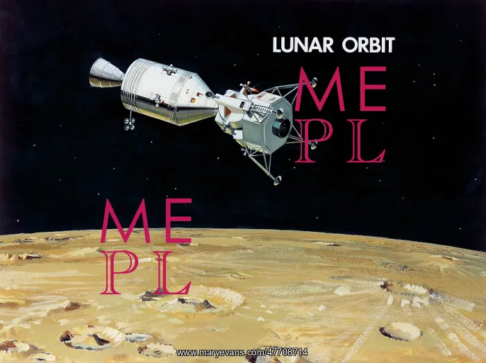 : NASA, Apollo Spacecraft Lunar Orbit, 1966 : NASA, Apollo Spacecraft Lunar Orbit, 1966