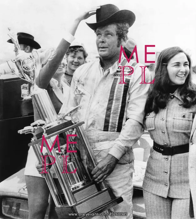 : NASCAR racecar driver Buddy Baker after winning : NASCAR racecar driver Buddy Baker after winning