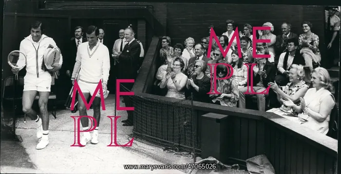 : Nastase and Plotz before tennis match at Wimbledon : Nastase and Plotz before tennis match at Wimbledon