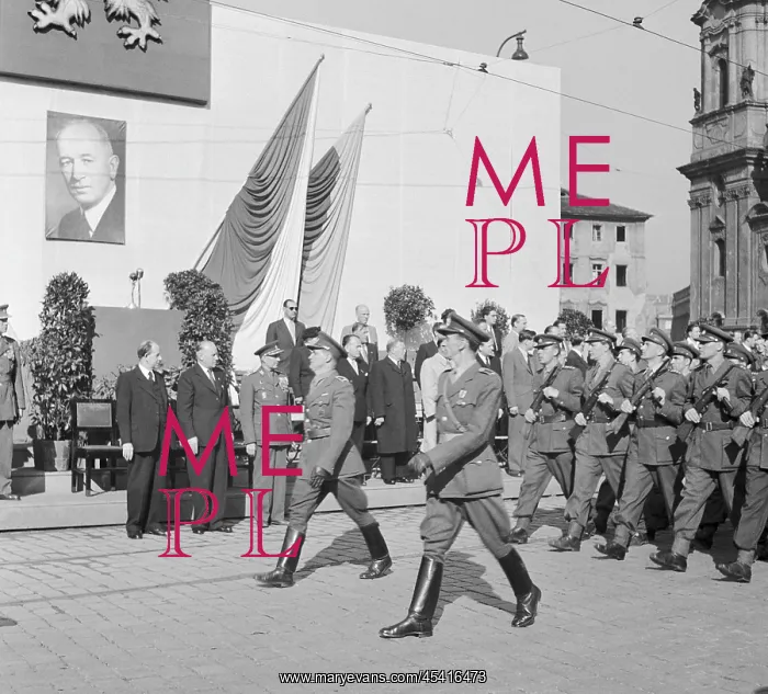 : National Security Corps march at Old Town Square : National Security Corps march at Old Town Square