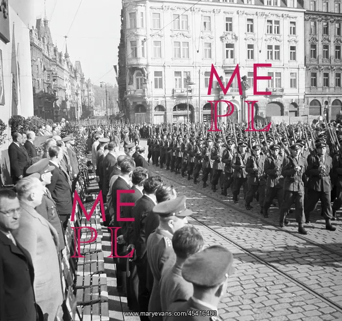 : National Security Corps march at Old Town Square : National Security Corps march at Old Town Square