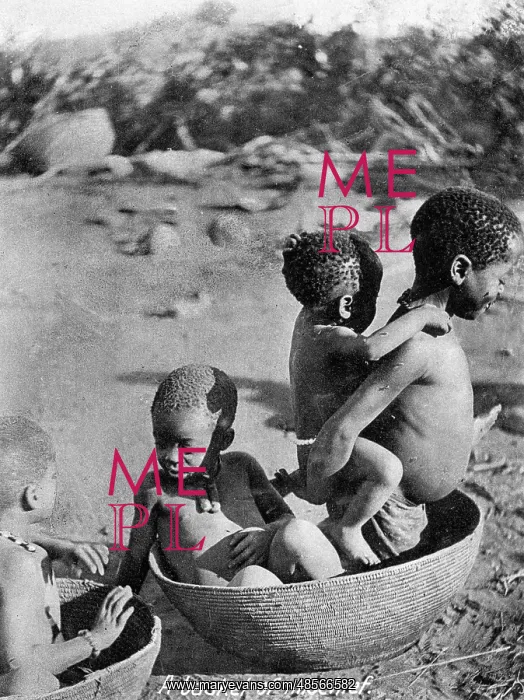  : Native African Matabele children playing