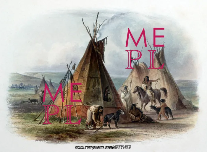 : Native American Assiniboine Indian Chief Tipi, 1830s : Native American Assiniboine Indian Chief Tipi, 1830s