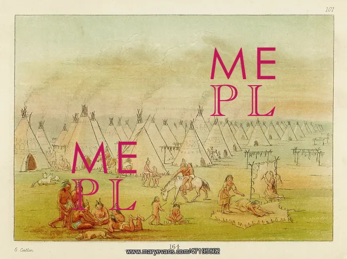 : Native American Comanche village, by George Catlin : Native American Comanche village, by George Catlin