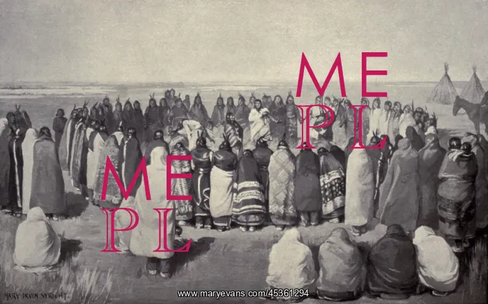 : Native American Ghost Dancers in a large circle : Native American Ghost Dancers in a large circle