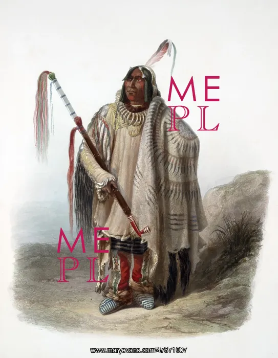 : Native American Hidatsa Indian, 1830s : Native American Hidatsa Indian, 1830s