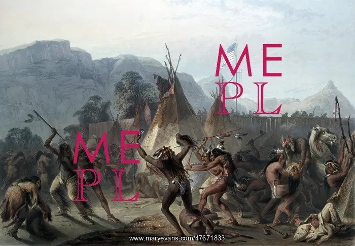 : Native American Indian Attack, 1833 : Native American Indian Attack, 1833