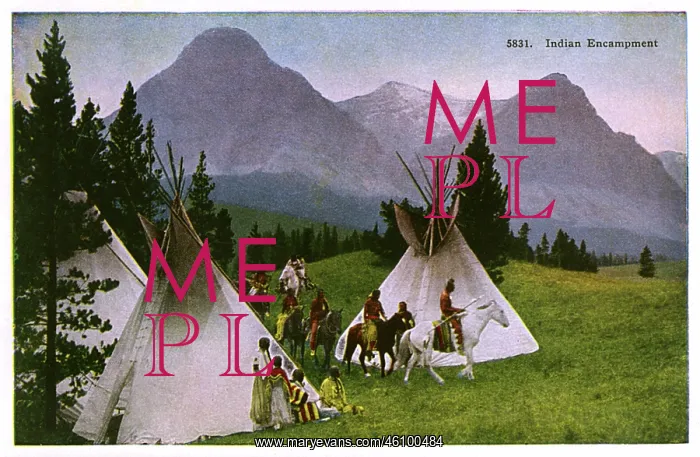 : Native American Indian encampment : Native American Indian encampment