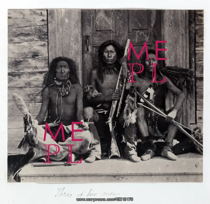 : Three Native American Indians, detail from ? : Three Native American Indians, detail from ?