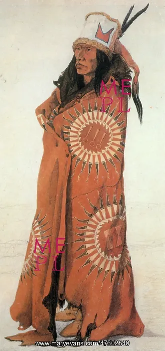: Native American Man in Painted Robe : Native American Man in Painted Robe