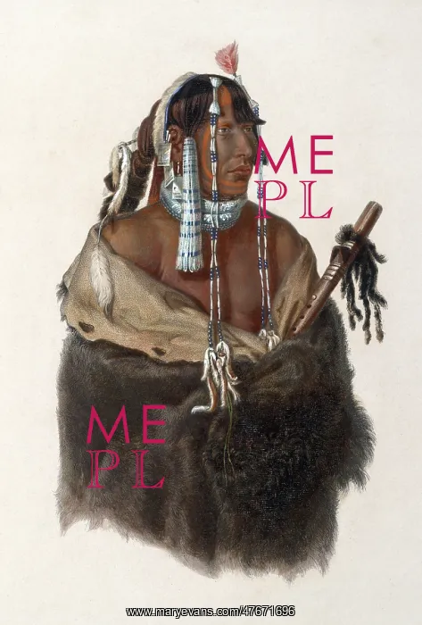 : Native American Mandan Indian Warrior, 1830s : Native American Mandan Indian Warrior, 1830s