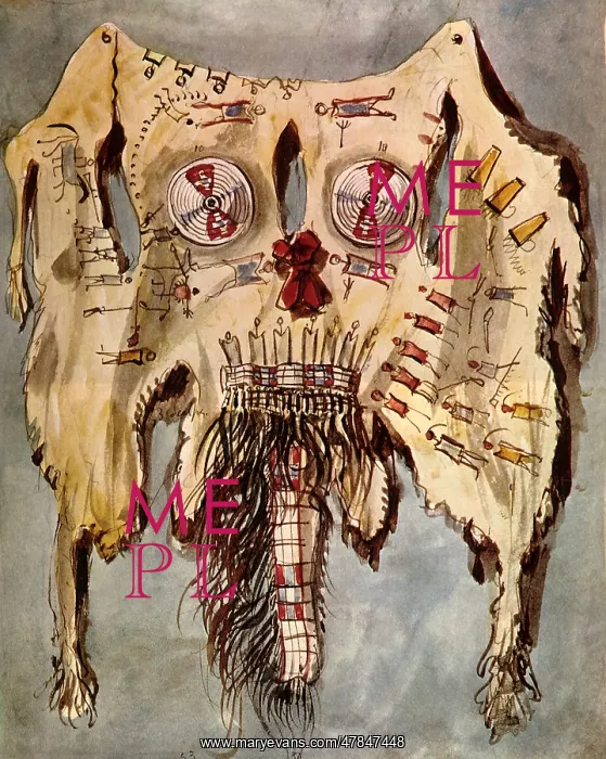 : Native American Ornamented Buffalo Robe, by George Catlin : Native American Ornamented Buffalo Robe, by George Catlin