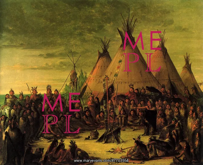 : Native American tribe, Sioux Council, by George Catlin : Native American tribe, Sioux Council, by George Catlin