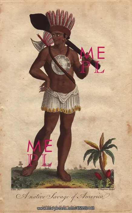 : Native American wearing a headdress and short : Native American wearing a headdress and short