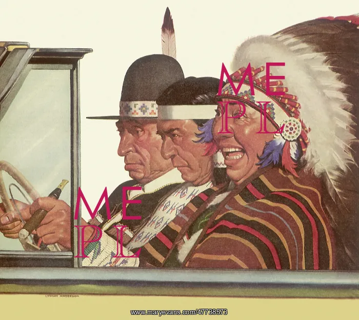  : Native Americans driving a Convertible