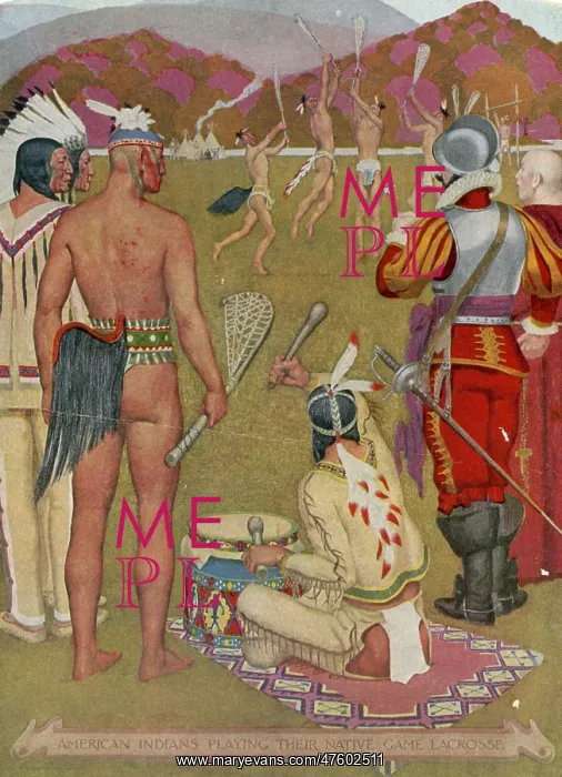 : Native Americans Playing Lacrosse : Native Americans Playing Lacrosse