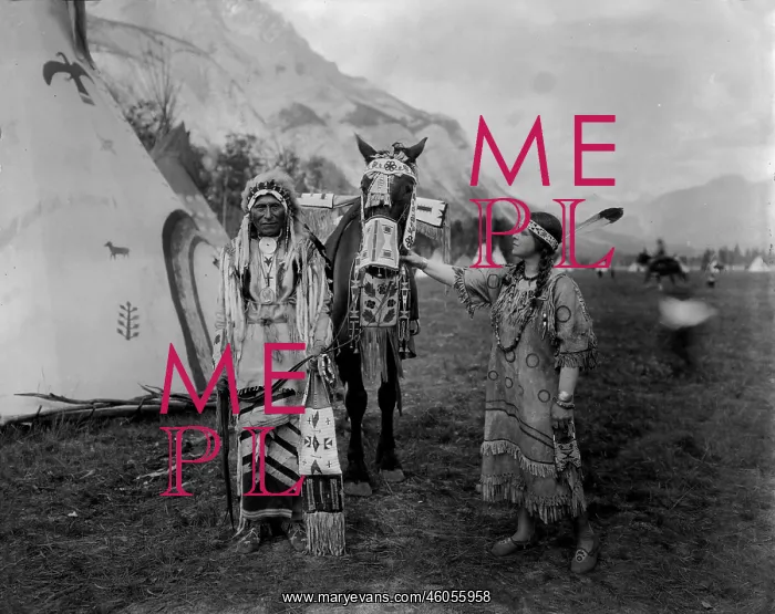 : A Native Canadian Chief with a Lady : A Native Canadian Chief with a Lady