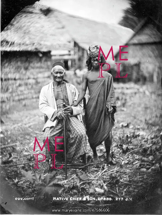 : Native Chief and Son, Dobbo, Moluccas : Native Chief and Son, Dobbo, Moluccas