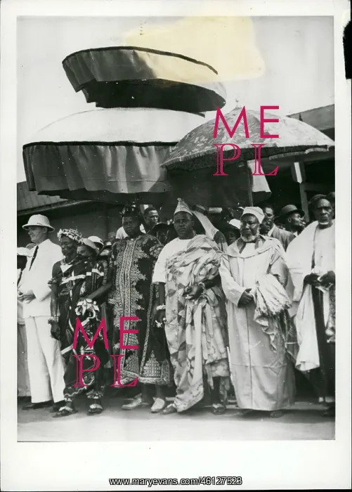 : Native chiefs at port of Abidjan, Ivory Coast : Native chiefs at port of Abidjan, Ivory Coast