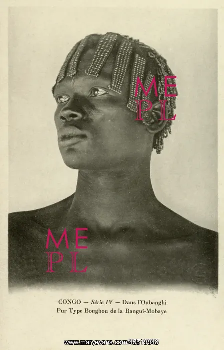 : Native man from the Congo with striking hair : Native man from the Congo with striking hair