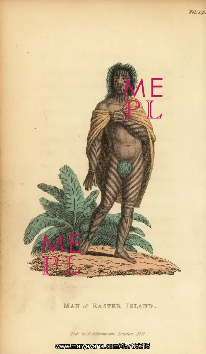 : Native man of Easter Island or Rapa Nui : Native man of Easter Island or Rapa Nui