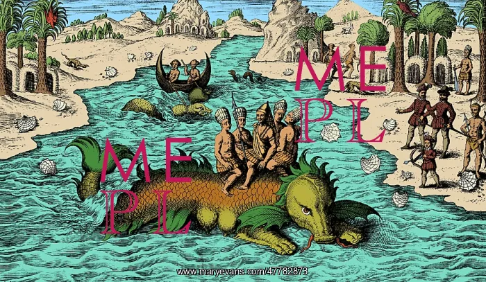 : Native Noblemen Riding Sea Monster, 1621 : Native Noblemen Riding Sea Monster, 1621