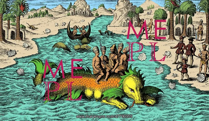 : Native Noblemen Riding Sea Monster, 1621 : Native Noblemen Riding Sea Monster, 1621