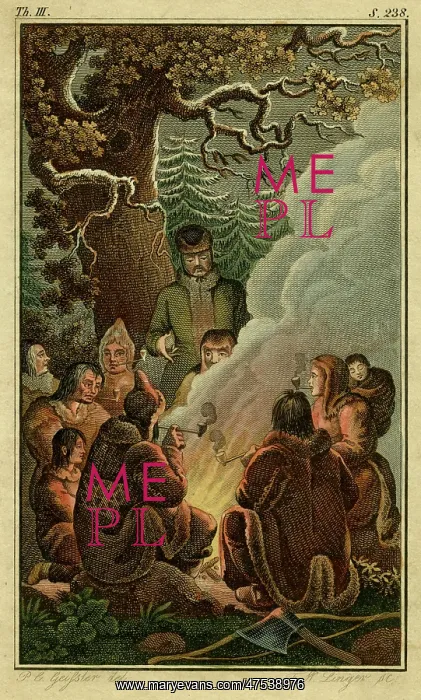 : Natives of a cold country sitting round a fire : Natives of a cold country sitting round a fire