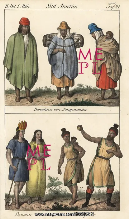  : Natives of New Granada, Peruvian man and Patagonians