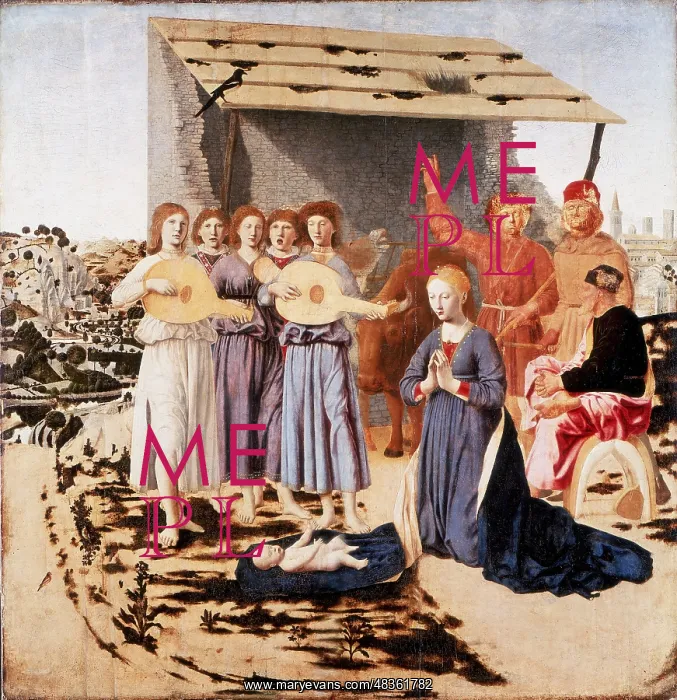 : The Nativity 1470-1485: Piero della Francesca : The Nativity 1470-1485: Piero della Francesca