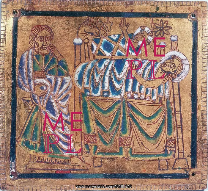 : The Nativity. Champleve enamel on copper gilt : The Nativity. Champleve enamel on copper gilt
