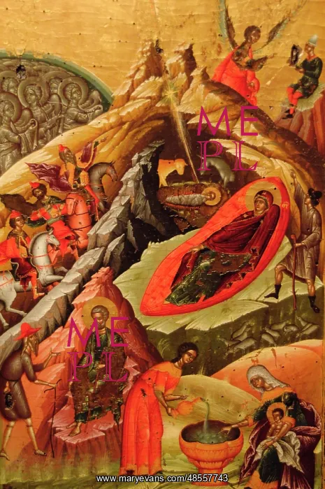 : Nativity of Christ. 16th century, by Onufri : Nativity of Christ. 16th century, by Onufri