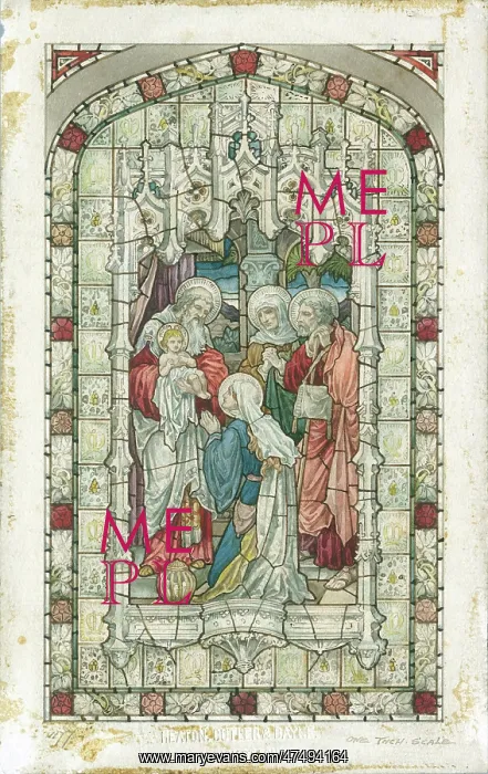 : Nativity design for stained glass window : Nativity design for stained glass window