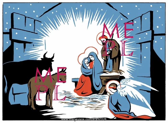 : Nativity scene with angel, ox and ass : Nativity scene with angel, ox and ass