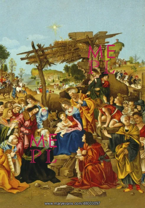 : Nativity scene with crowd of people : Nativity scene with crowd of people