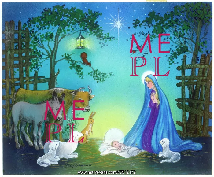: Nativity scene with ox, ass and lambs : Nativity scene with ox, ass and lambs