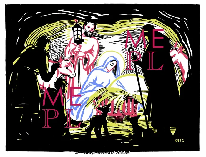 : Nativity scene with shepherds : Nativity scene with shepherds