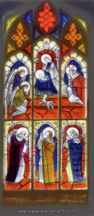  : Nativity Scene stained glass window