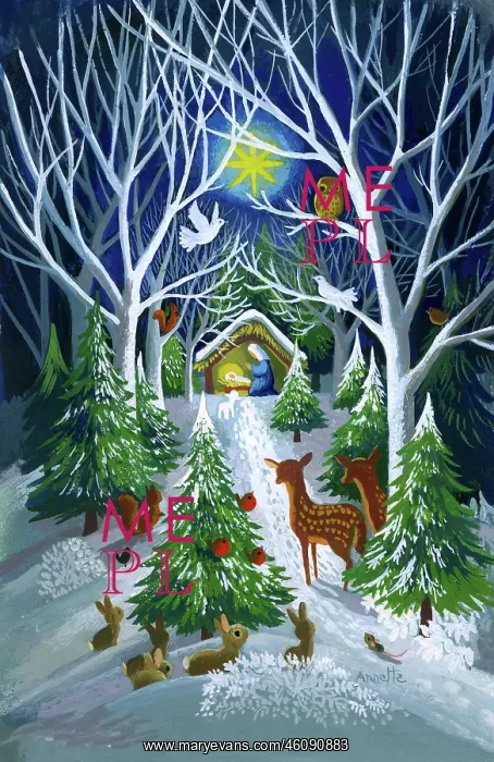 : Nativity Scene with woodland animals : Nativity Scene with woodland animals