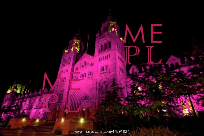 : The Natural History Museum illuminated at night, October 201 : The Natural History Museum illuminated at night, October 201