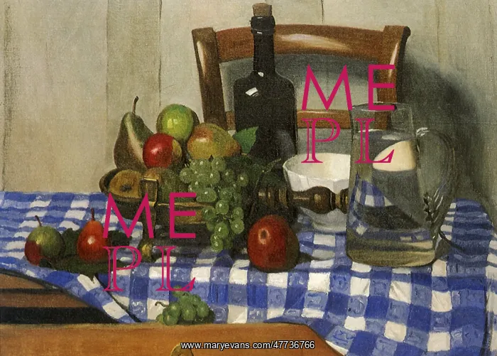 : Nature Morte with Blue Check Cloth : Nature Morte with Blue Check Cloth