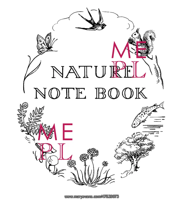 : Nature Notebook with squirrel, salmon etc : Nature Notebook with squirrel, salmon etc