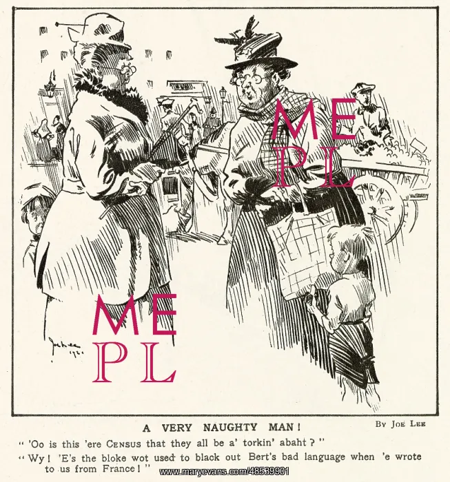 : A Very Naughty Man - Census cartoon, 1921 : A Very Naughty Man - Census cartoon, 1921