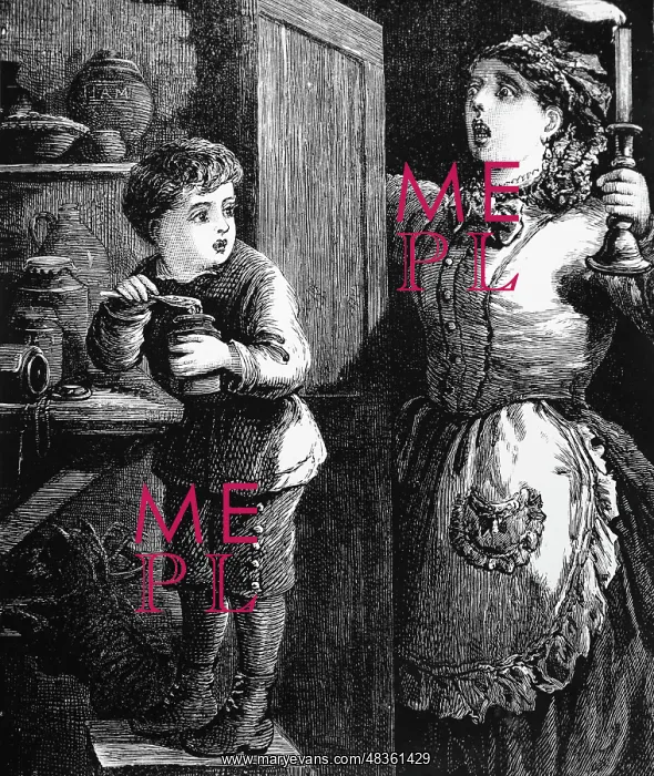 : Naughty Sidney. Little boy caught stealing jam : Naughty Sidney. Little boy caught stealing jam