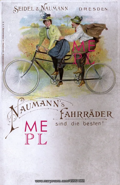 : Naumann's Tandem Bicycle - Advertising postcard : Naumann's Tandem Bicycle - Advertising postcard
