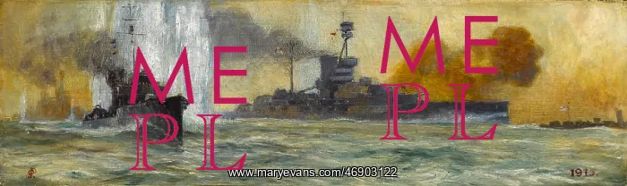 : Naval Encounter, by Charles Pears, WW1 : Naval Encounter, by Charles Pears, WW1