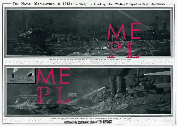 : Naval manoeuvres of 1913 by G. H. Davis : Naval manoeuvres of 1913 by G. H. Davis