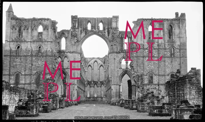 : Nave and choir from inside the ruins at Rievaulx Abbey : Nave and choir from inside the ruins at Rievaulx Abbey