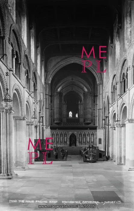 : The Nave Facing East, Rochester Cathedral : The Nave Facing East, Rochester Cathedral