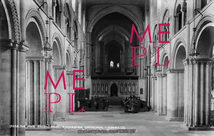 : The Nave Facing East, Rochester Cathedral : The Nave Facing East, Rochester Cathedral